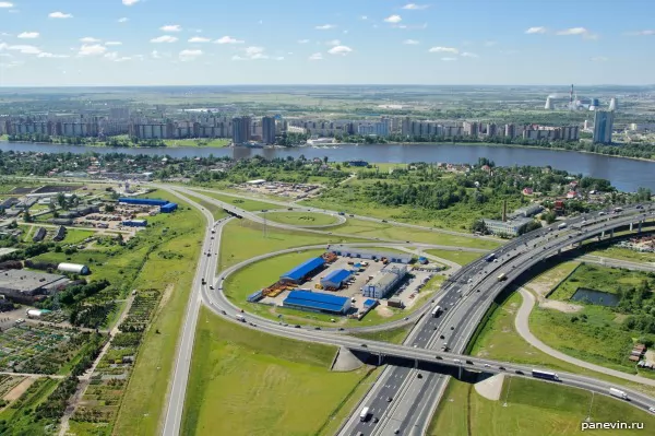 Highway, at Cable-stayed bridge