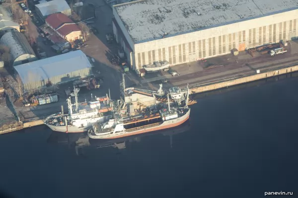 Ships at a mooring