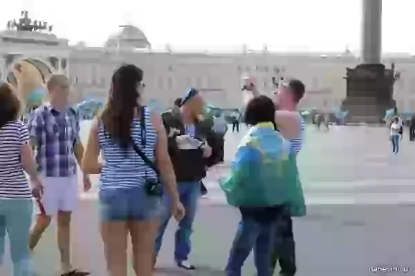 Air-troops refuels. Airborne Forces Day on the Palace Square