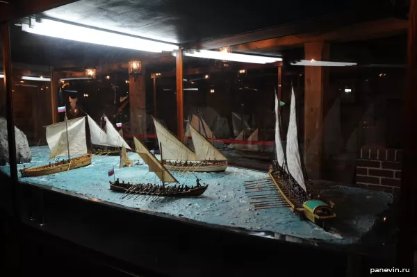 Miniature — fight of a Turkish galley with Russian ships