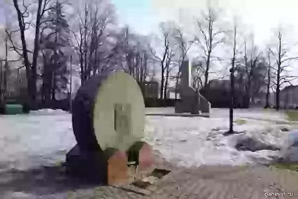 Monuments at an enter on a military cemetery of Lappeenranta