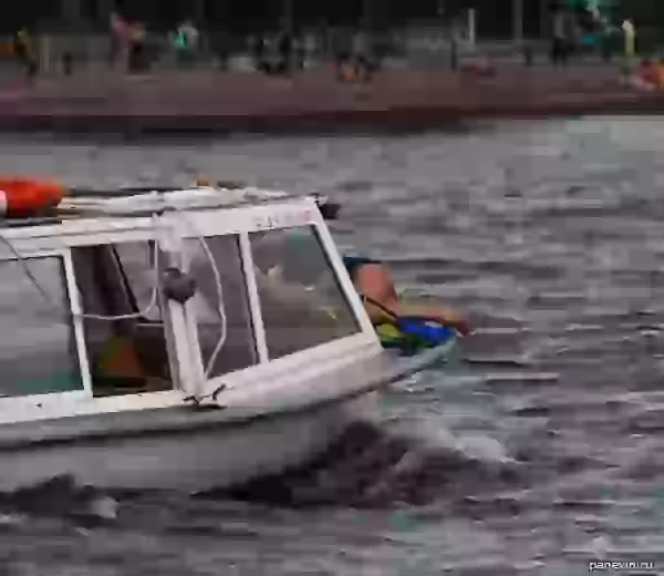 Pleasure boat on the Neva
