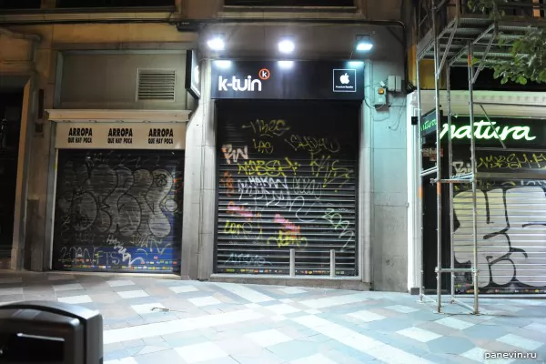 Graffiti on shop-fronts