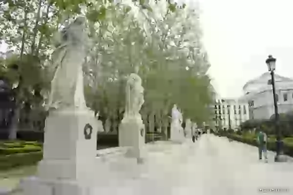 Sculptures of the Spanish kings on the area before the Royal Palace