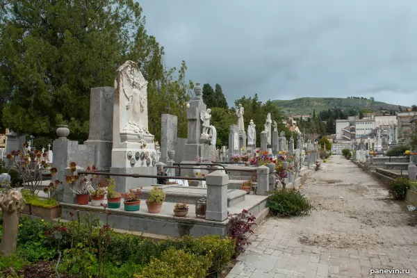 Cemetery of Corleone, rows of tombs