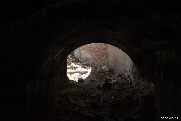 Entrance in cellars of ammunition, a view from within