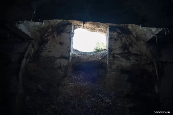 Entrance in cellars of ammunition, a view from within