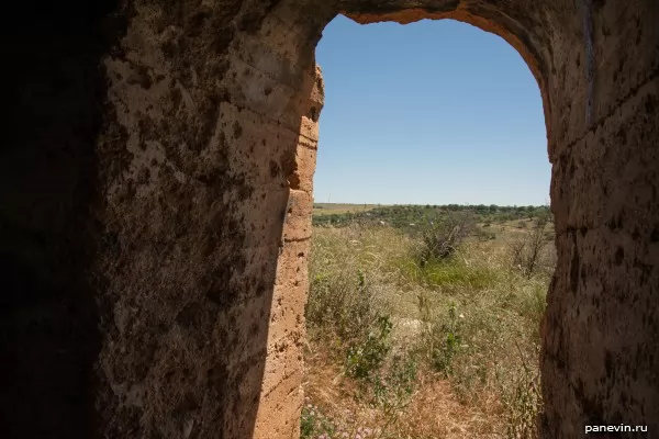 Entrance in cellars of ammunition, a view from within