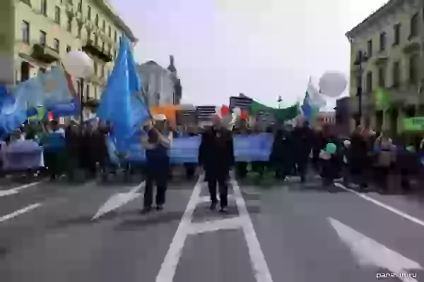 Procession on Nevsky prospect, formation trade union