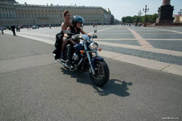 Girls on a motorcycle