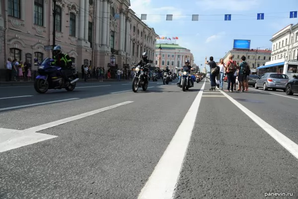 Bikers on Nevsky prospect