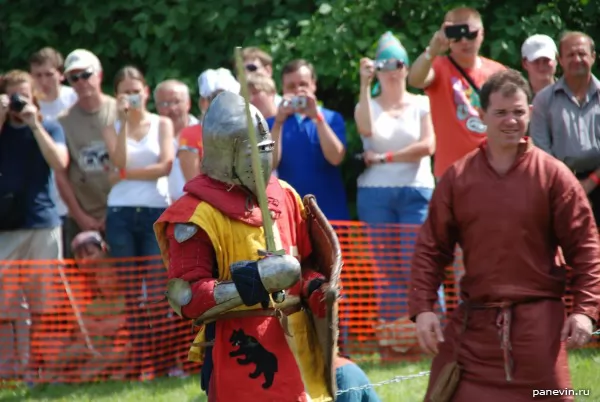 Soldier in a medieval armour