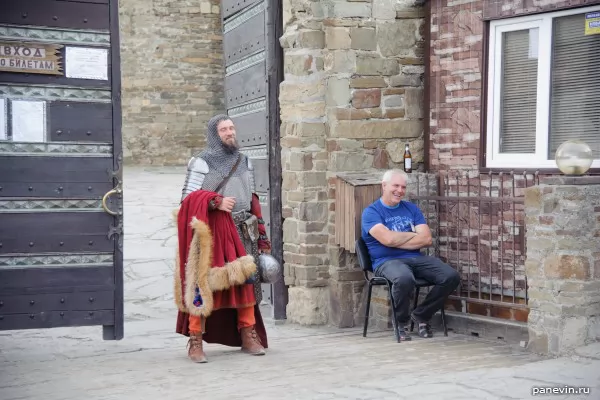 Reenactor at the gate of the bridgehead