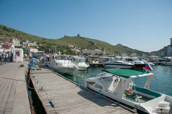 Boats and yachts at a mooring