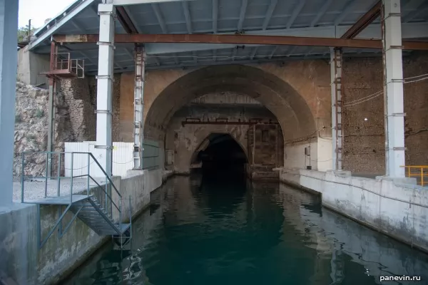 Entrance in underground base of submarines