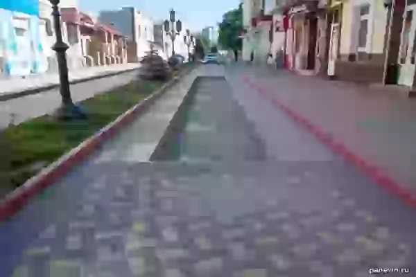 Foot small street of Feodosia, an ancient stone blocks