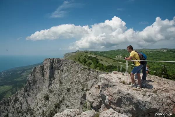 Pair admires views