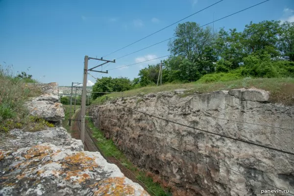 Railway punched through a rock