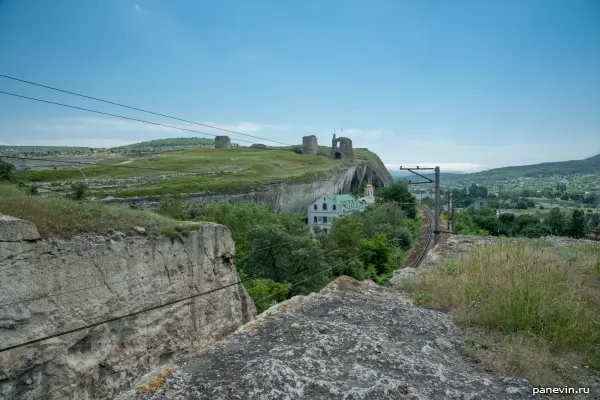 View of a fortress and the Inkerman cave monastery