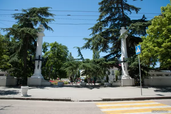 Columns at entrance in park