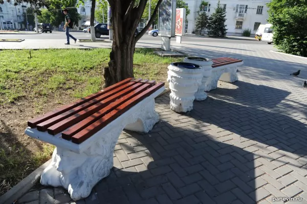 Benches and urns