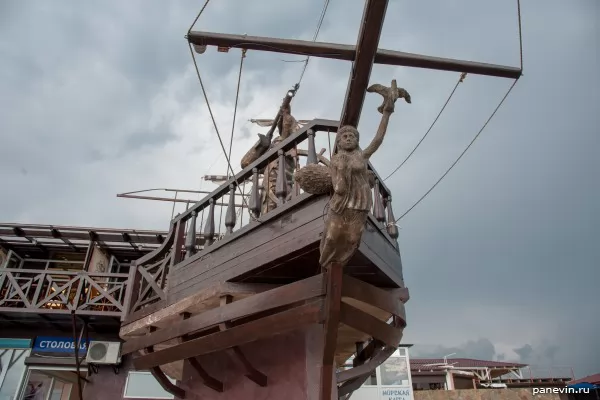 Bowsprit of a sailing vessel