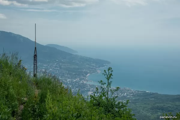 View to Black sea from road to top Ai-Petri