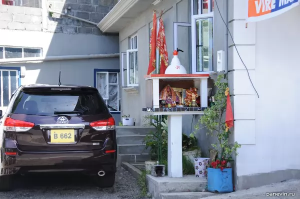 Ritual small house with Hindu deities