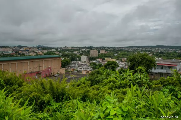 View on Curepipe from volcano top