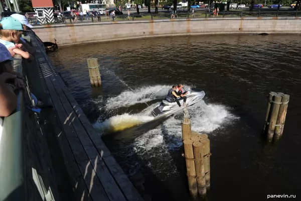 Water motorcycle and a figure of hare at St.-Petersburg Fortress