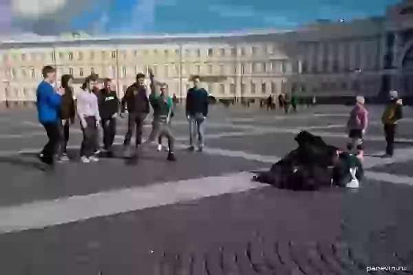 Youth dances on Palace Square