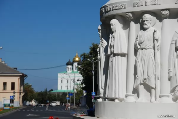 Pedestal of a monument to princess Olga (a fragment)