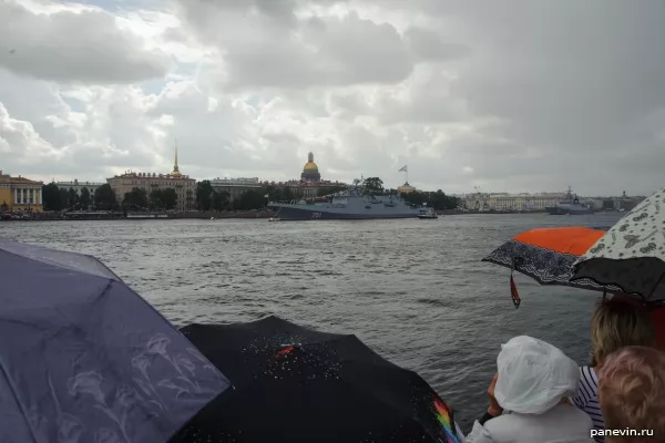 Parade of the ships on Neva