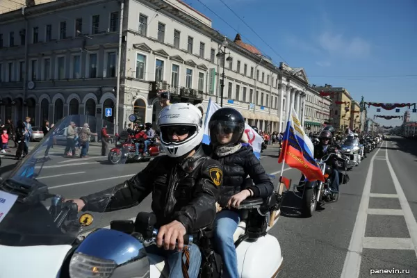 Biker with a stripe «Polite people»