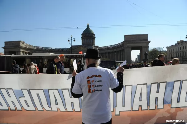 НОД митингует на Невском проспекте, втирает какую-то дичь