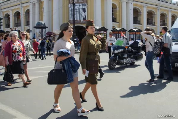 Girl in a soldier's blouse