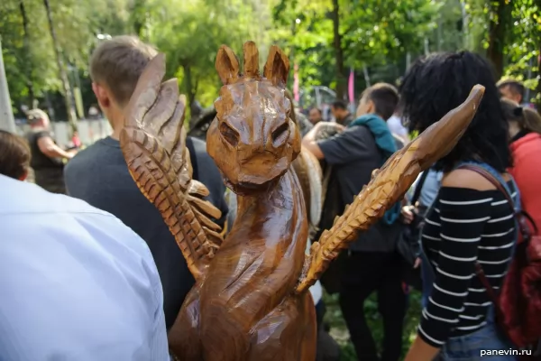 Wooden figure of a dragon