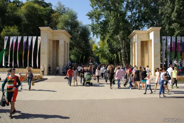 Propylaea on entrance to exhibition