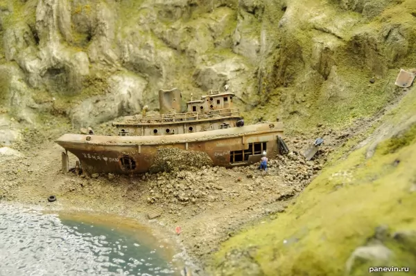 Rusty launch ashore of Baikal