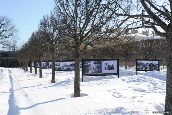 Фотовыставка под открытым небом, разрушенный Петергоф