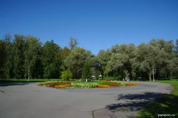 Flower bed in the park of the 30th anniversary of October