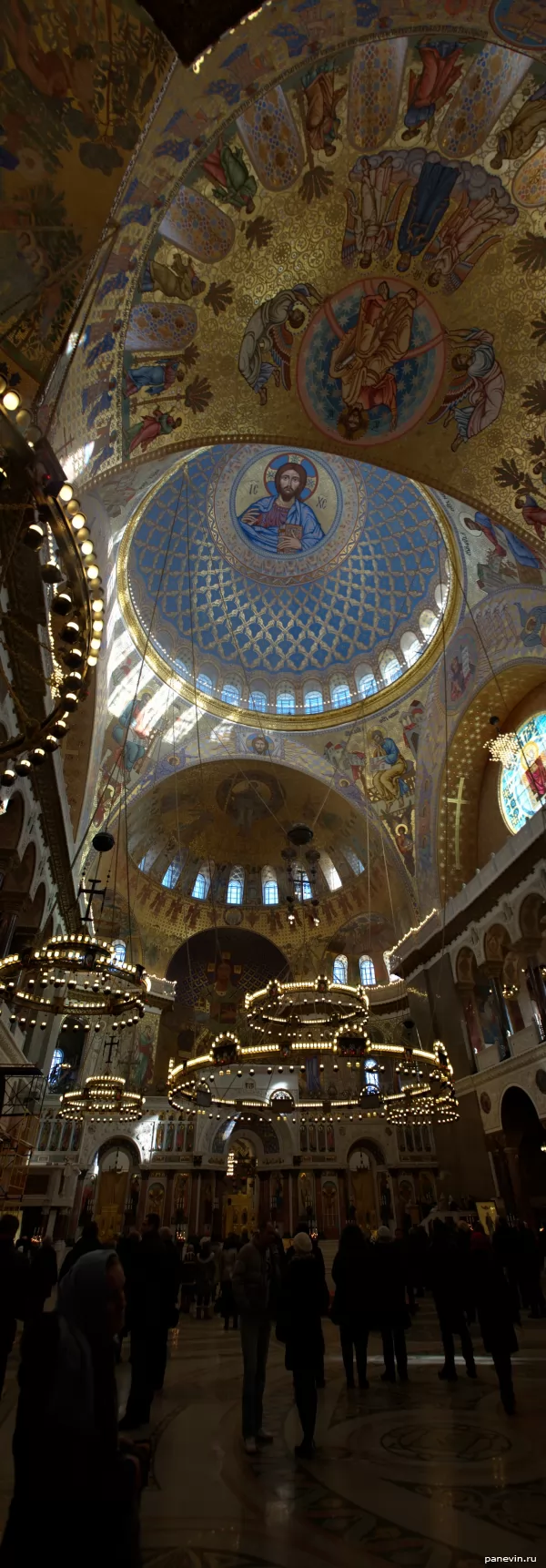 Внутри Кронштадтского Морского собора, роспись купола