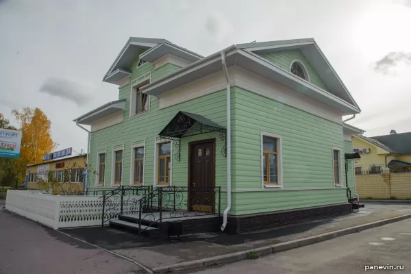 Wooden house with palisade