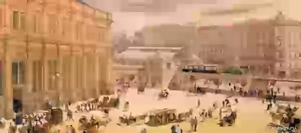 Эскиз к проекту надземного метрополитена в Петербурге