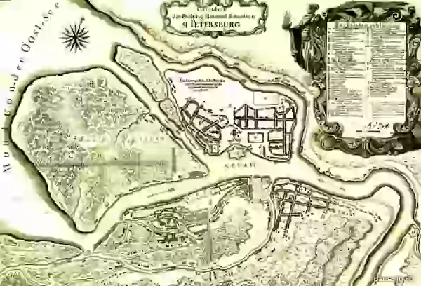 План Санкт-Петербурга 1710-е годы. Из собрания стокгольмского Королевского военного архива