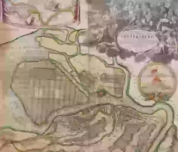 Карта Санкт-Петербурга. 1720 год