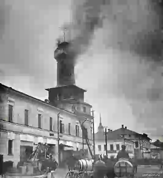 Пожар на пожарной каланче, г. Рыбинск, 1911 год