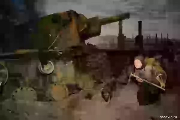 Разбитый танк КВ