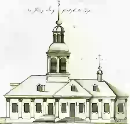 Церковь Святой Троицы, 1710. Рисунок из «Описания С.-Петербурга», 1779