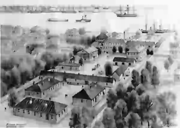Панорама Балтийского завода, 1857 год